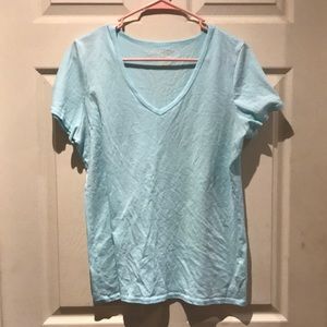 V-neck sleepwear top, size large, blue